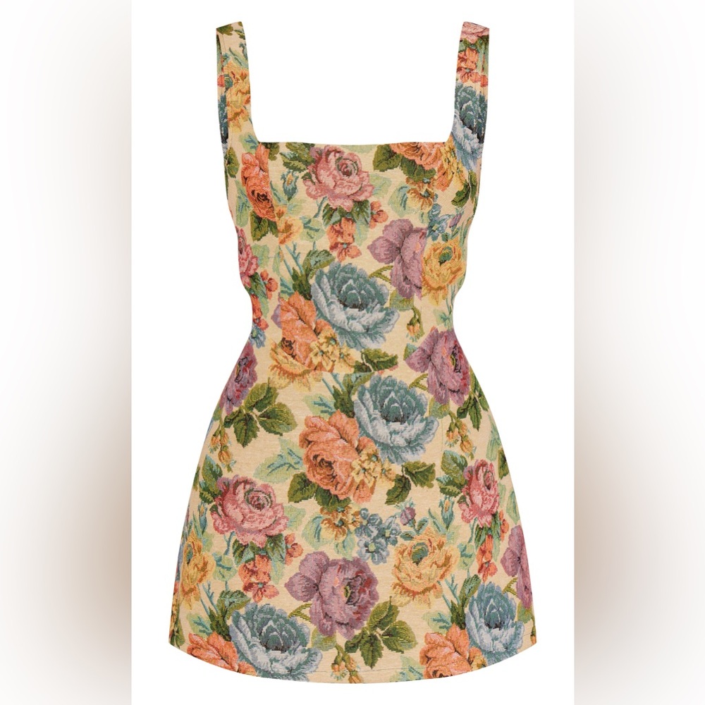 Floral Tapestry Mini Dress